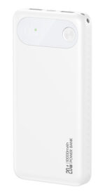 USAMS power bank CD249 με οθόνη, 3x θύρες εξόδου, 10000mAh, PD20W, λευκό - 6958444994994