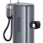 USAMS power bank CD252 με stand, 2x θύρες εξόδου, 10000mAh, 20W, γκρι - 6958444995168