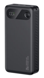 USAMS power bank CD251 με οθόνη, 3x θύρες εξόδου, 20000mAh, PD20W, μαύρο - 6958444995007
