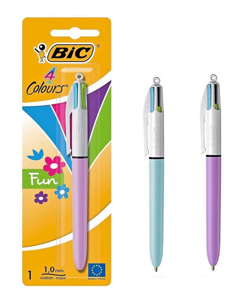 3086123219120 BIC στυλό διαρκείας 4 Colours Fun, 1mm μύτη, πολύχρωμο μελάνι, διάφορα χρώματα, 1τμχ - 3086123219120 - Image 1