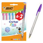 BIC στυλό διαρκείας ballpoint Cristal Fun Colours, 1.6mm μύτη, διάφορα χρώματα, 8τμχ - 3086123764057