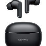 USAMS earphones με θήκη φόρτισης E05, True Wireless, BT 6.0, μαύρα - 6958444995403