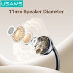 USAMS earphones με θήκη φόρτισης Echo R02, OWS, Φ11mm, 50/300mAh, μαύρα - 6958444994802 - Image 2