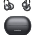 USAMS earphones με θήκη φόρτισης Echo R02, OWS, Φ11mm, 50/300mAh, μαύρα - 6958444994802