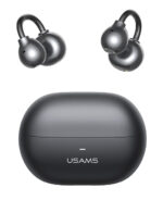 USAMS earphones με θήκη φόρτισης Echo R02, OWS, Φ11mm, 50/300mAh, μαύρα - 6958444994802