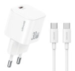 USAMS φορτιστής τοίχου CC262 με καλώδιο USB-C, 30W, GaN, λευκός - 6958444994208