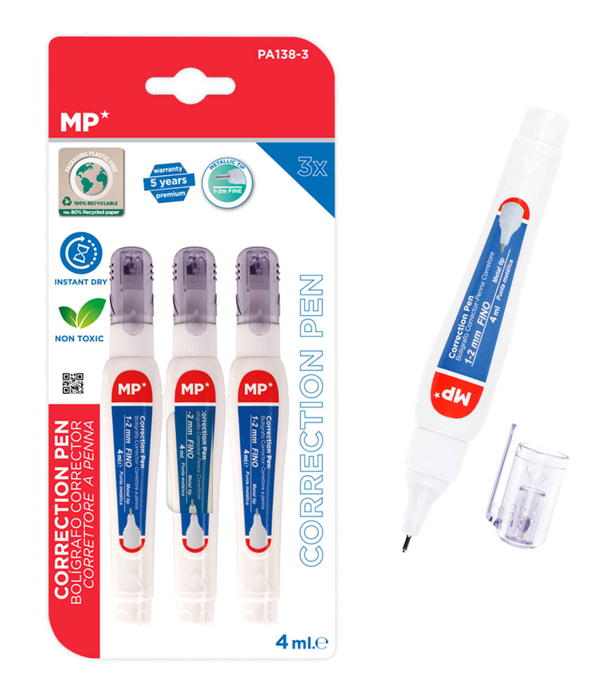 PA138-3C MP σετ διορθωτικό στυλό PA138-3C, 1-2mm, 4ml, 3τμχ - 8435250973194 - Image 1