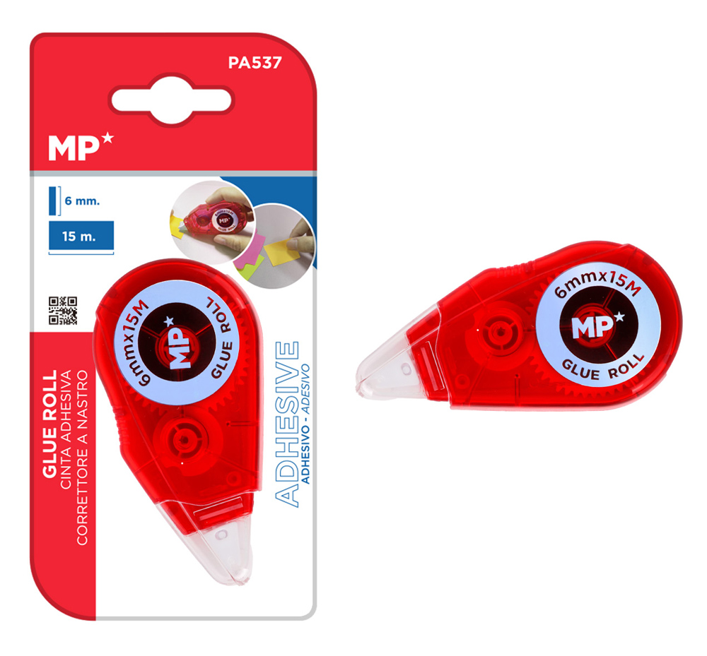 PA537-RD MP κολλητική ταινία διπλής όψεως PA537, 6mm x 15m, κόκκινη - 8435721037639 - Image 1