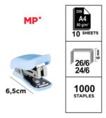 MP mini συρραπτικό PA636P με ανταλλακτικά, 24/6 - 26/6, 10 φύλλα, μπλε - 5210131163351 - Image 2