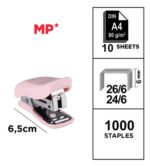MP mini συρραπτικό PA636P με ανταλλακτικά, 24/6 - 26/6, 10 φύλλα, ροζ - 8435250905942 - Image 2