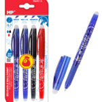 MP σετ στυλό διαρκείας PE217-4, erasable, 0.7mm, διάφορα χρώματα, 4τμχ - 8435721030371
