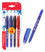 MP σετ στυλό διαρκείας PE217-4, erasable, 0.7mm, διάφορα χρώματα, 4τμχ - 8435721030371
