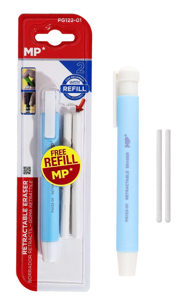 PG122-01-BL MP μηχανική γόμα για μολύβι PG122-01 με 2x ανταλλακτικά, μπλε - 5210131163375 - Image 1