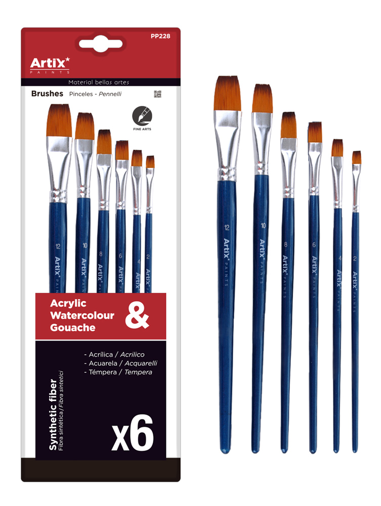 PP228 ARTIX PAINTS σετ πινέλων ζωγραφικής PP228, μπλε, 6τμχ - 8435250984756 - Image 1