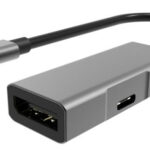 POWERTECH αντάπτορας USB-C σε DisplayPort PTH-054, 65W PD, 4K, γκρι - 5210131044124
