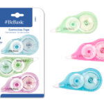 BEBASIC σετ διορθωτική ταινία S063, 5mm x 12m, μπλε/πράσινη/ροζ, 3τμχ - 8435721037387