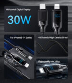 USAMS καλώδιο Lightning σε USB-C SJ741, 30W, 480Mbps, 1.2m, λευκό - 6958444992327 - Image 2