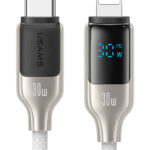 USAMS καλώδιο Lightning σε USB-C SJ741, 30W, 480Mbps, 1.2m, λευκό - 6958444992327