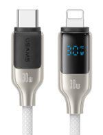 USAMS καλώδιο Lightning σε USB-C SJ741, 30W, 480Mbps, 1.2m, λευκό - 6958444992327