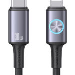 USAMS καλώδιο Lightning σε USB-C SJ753, 30W, 480Mbps, 1.2m, μαύρο - 6958444993430