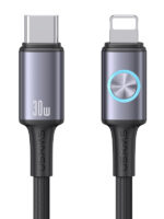 USAMS καλώδιο Lightning σε USB-C SJ753, 30W, 480Mbps, 1.2m, μαύρο - 6958444993430