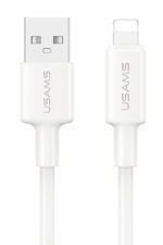 USAMS καλώδιο Lightning σε USB SJ762, 2.4A 12W, 480Mbps, 1m, λευκό - 6958444995465