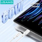 USAMS καλώδιο USB-C SJ763, 60W, 480Mbps, 1m, λευκό - 6958444995472 - Image 2