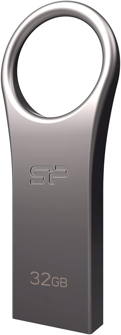 SKU: 886576014081 Silicon Power 32GB Jewel J80 USB 3.0 Flash Drive, Titanium (SP032GBUF3J80V1T) - Image 1