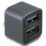 DELOCK mini USB hub 64359, 2x θυρών, USB 3.2, 10Gbps, USB-C σύνδεση, γκρι - 4043619643592