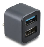 DELOCK mini USB hub 64359, 2x θυρών, USB 3.2, 10Gbps, USB-C σύνδεση, γκρι - 4043619643592