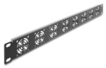 DELOCK κάλυμμα για 8x 40mm ανεμιστήρες 67414 για rack 19"/1U, μεταλλικό, μαύρο - 4043619674145
