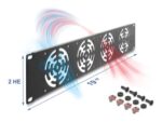 DELOCK κάλυμμα για 4x 80mm ανεμιστήρες 67416 για rack 19"/2U, μεταλλικό, μαύρο - 4043619674169 - Image 2