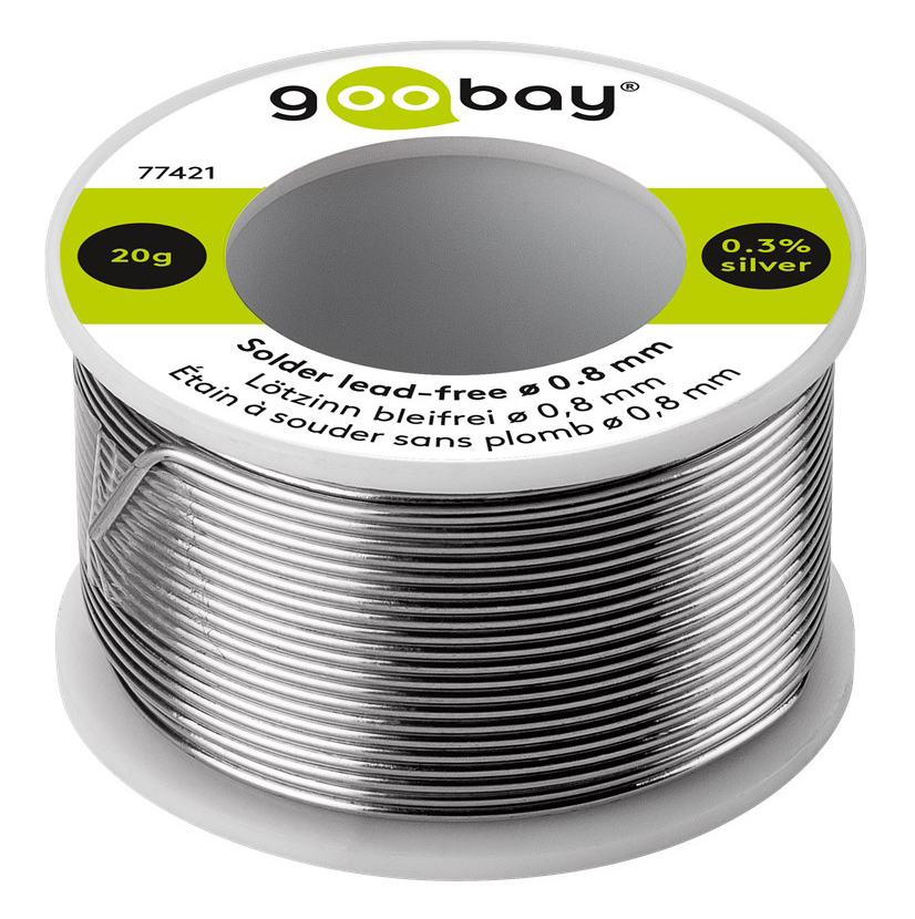 77421 GOOBAY σύρμα συγκόλλησης 77421, Φ0.8mm, lead free, 20g - 4040849774218 - Image 1
