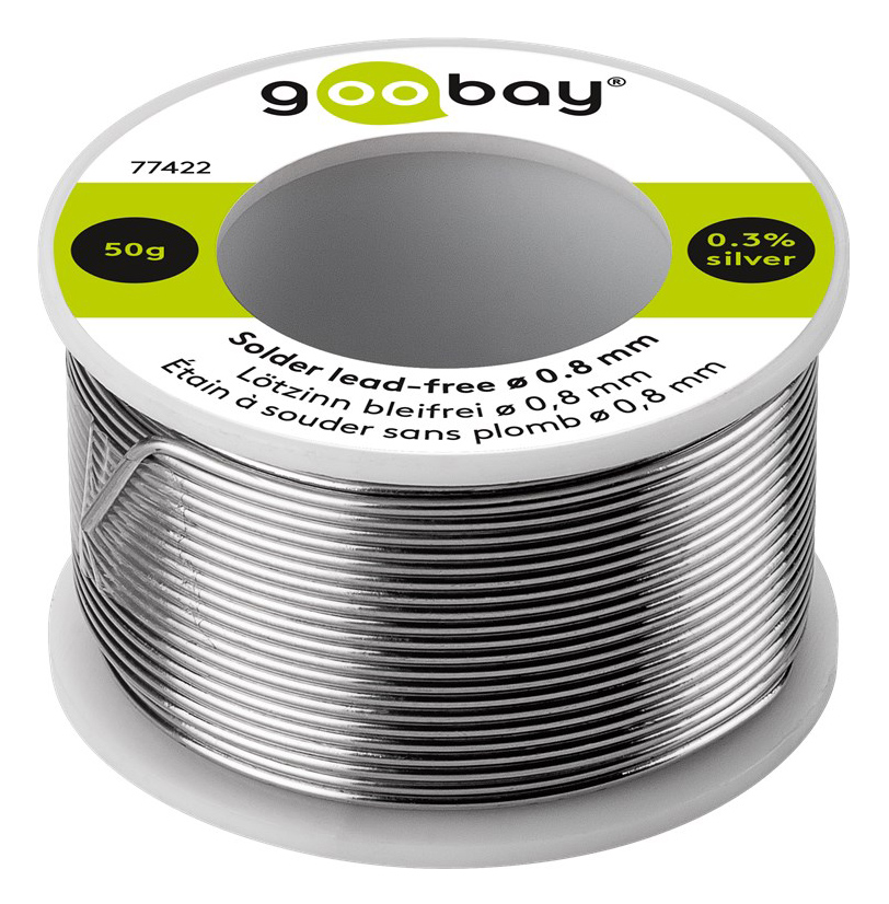 77422 GOOBAY σύρμα συγκόλλησης 77422, Φ0.8mm, lead free, 50g - 4040849774225 - Image 1