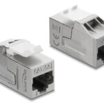 DELOCK Keystone module RJ45 91122, θηλυκό σε θηλυκό, Cat 6A STP, ασημί - 4043619911226