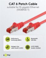 GOOBAY καλώδιο δικτύου 93214, CAT 6 S/FTP, copper, 250MHz, 0.25m, κόκκινο - 4040849932144 - Image 2