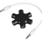 POWERTECH αντάπτορας 6x 3.5mm θηλυκό CAB-J054, με καλώδιο 3.5mm, μαύρος - 5210131048290
