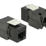 POWERTECH keystone module RJ45 female CAB-N450, Cat.6Α UTP 180°, μαύρο - 5210131153246