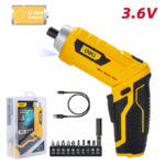 DELI κατσαβίδι μπαταρίας με μύτες DL-DP04-E2B1, LED φακός, 1500mAh - 6974173016738