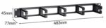 POWERTECH cable management NETW-0049 για rack 19"/1U, 5x γάντζοι, μαύρο - 5210131153307 - Image 2