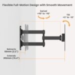 POWERTECH επιτοίχια βάση τηλεόρασης PT-1556, 23-43", έως 30kg, full motion - 5210131153857 - Image 2