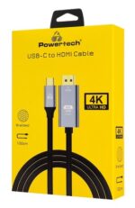 POWERTECH καλώδιο USB-C σε HDMI PTR-0171, 4K/60Hz, 10.2 Gbps, 1m, μαύρο - 5210131157008 - Image 2