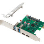 POWERTECH κάρτα επέκτασης PCIe σε 2x USB & 2x USB-C ST632, 5Gbps, NEC D720201 - 5210131157022