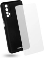Rubber Back Cover Egoboo Σιλικόνης Μαύρο & Tempered Glass (Realme 7)