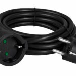 POWERTECH μπαλαντέζα ρεύματος PT-1561, 1x schuko, 16A, 3m, μαύρη - 5210131156551
