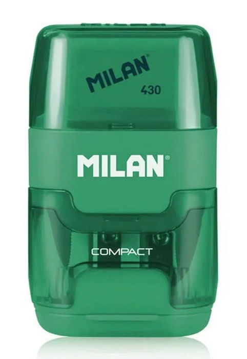 1204703116-GN MILAN ξύστρα μολυβιών με κάδο & γόμα 1204703116, πράσινη - 5210131169193 - Image 1
