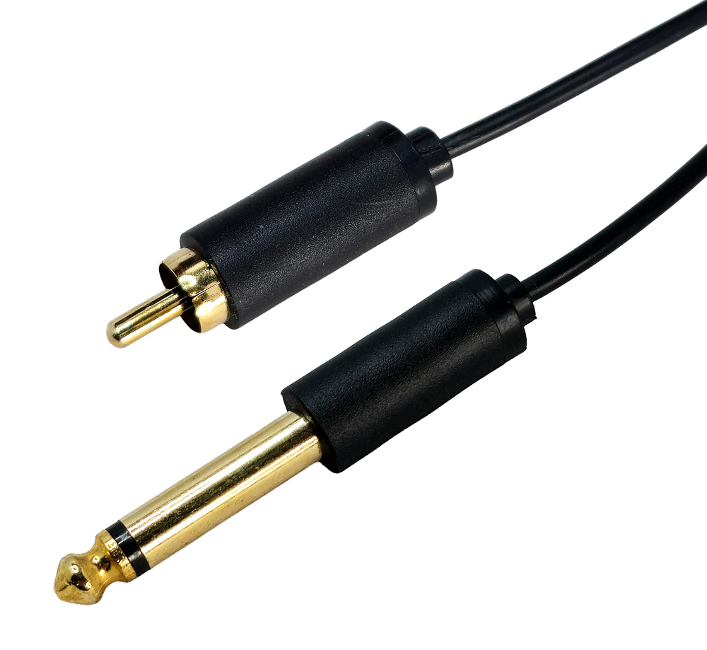 5210131159187 CABLETIME καλώδιο ήχου 6.35mm σε RCA AV323-11RCAG, 1.8m, μαύρο - 5210131159187 - Image 1