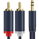 CABLETIME καλώδιο ήχου 3.5mm σε 2x RCA CT-AV303-H12G, 10m, μπλε - 5210131159262