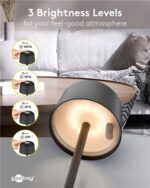 GOOBAY επιτραπέζιο φωτιστικό 77675, 3000K, dimmable, επαναφορτιζόμενο, μαύρο - 4040849776755 - Image 2