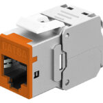 GOOBAY Keystone module RJ45 77947, CAT 6A STP, slim, toolfree, ασημί/πορτοκαλί - 4040849779473